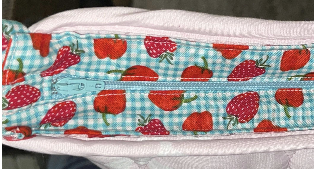 ***CLEARANCE***Cherry Quilt Shoulder Bag – Handmade Quilted Purse with Strawberry Lining